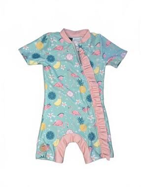 Bonverano 9-12M Girls Light Blue Fruit One Piece Swimsuit
